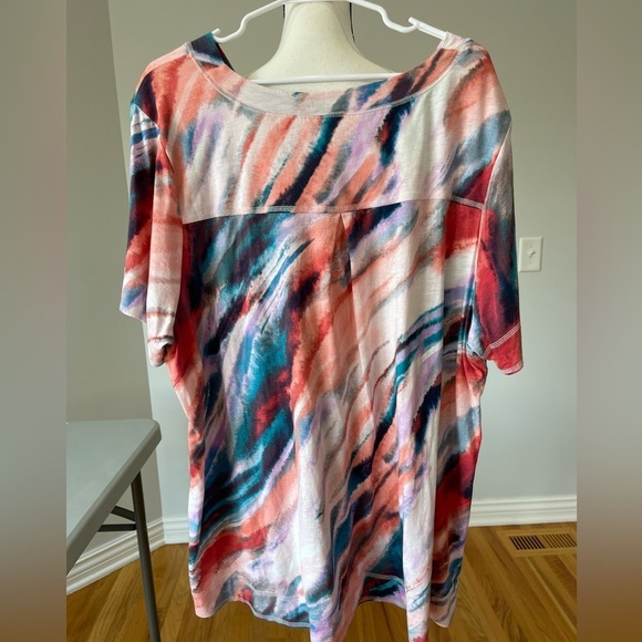 Westbound women's size 3X pull over top career casual paint brush v neck - Picture 4 of 13